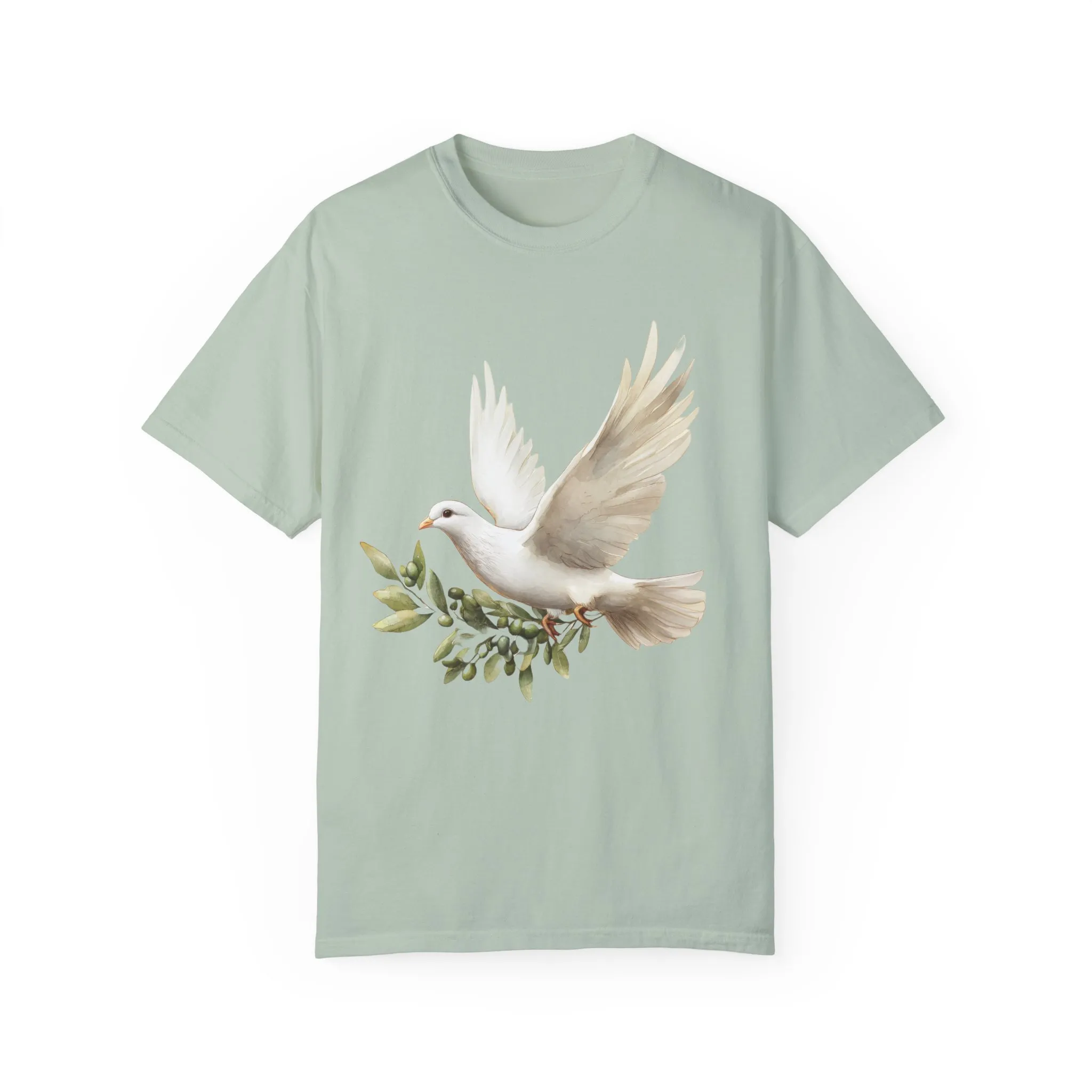 Serene Dove Unisex Garment-Dyed T-Shirt - Peaceful Nature Design - Image 20
