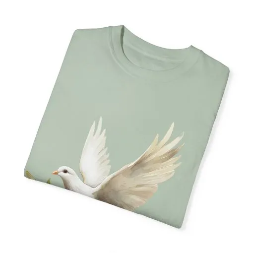 Serene Dove Unisex Garment-Dyed T-Shirt - Peaceful Nature Design - Image 21