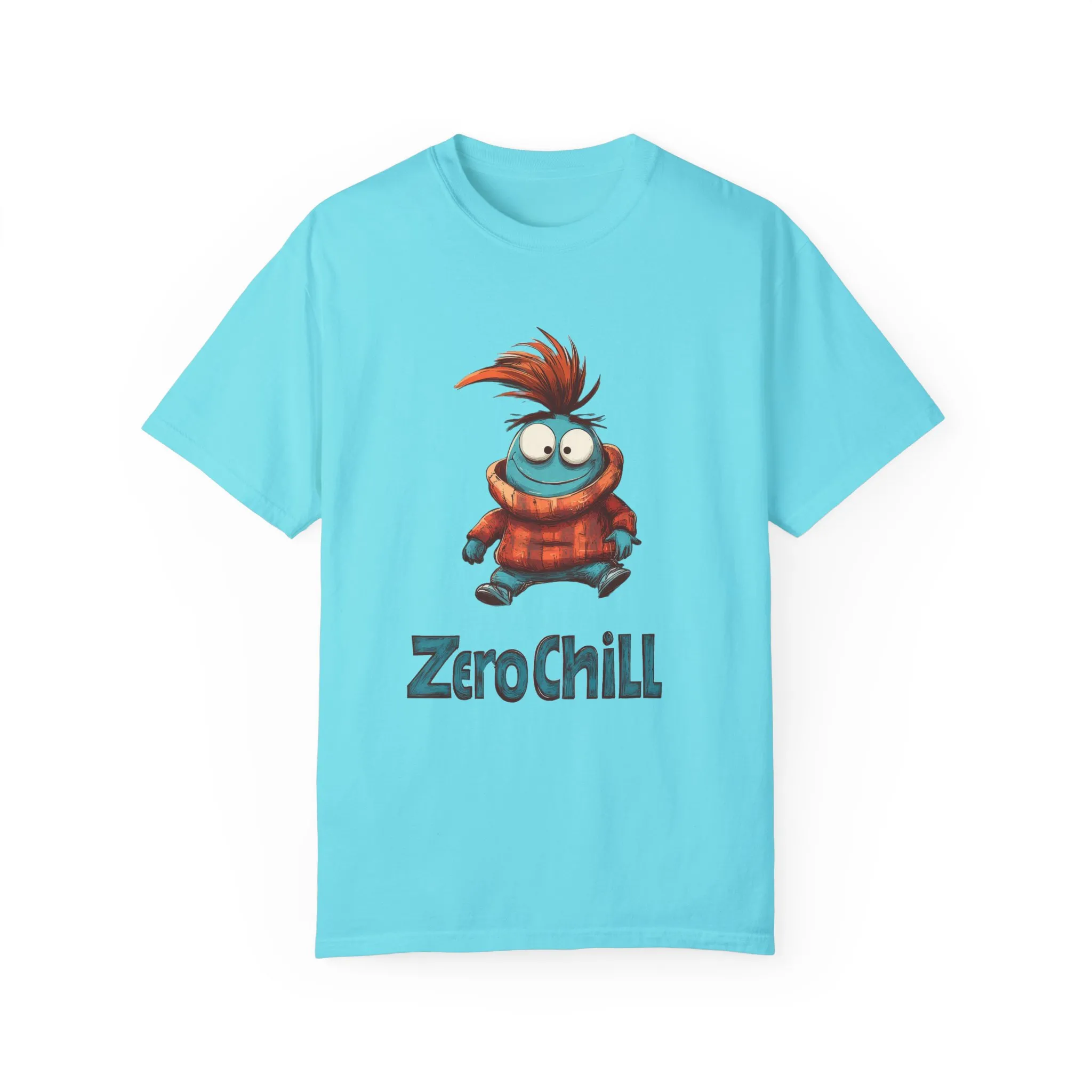 Unisex Garment-Dyed T-Shirt - 'Zero Chill' Fun Character Design - Image 13