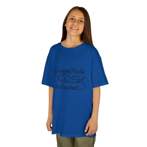 Kids 'Snooze Mode Activated' Heavy Cotton Tee - Fun Sleepy T-Shirt for Boys and Girls - Image 39