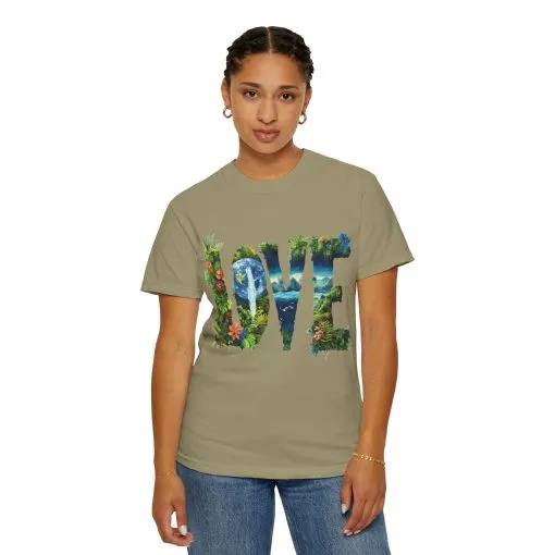 Garment-Dyed Love T-Shirt | Nature-Inspired Unisex Tee - Image 11