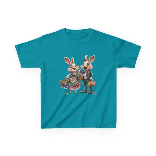 Adorable Bunny Couple Kids Tee - Perfect for Easter Celebrations - Image 16