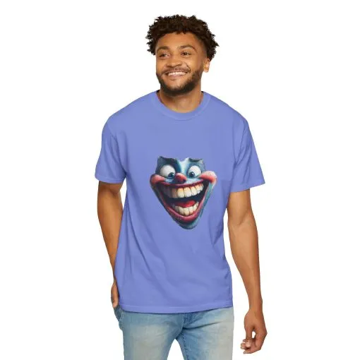 Unisex Garment-Dyed T-shirt with Vintage Clown Print - Perfect for Halloween & Graphic Tee Lovers - Image 20