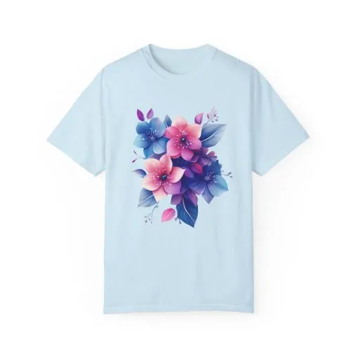 Floral Vibe Unisex Garment-Dyed T-Shirt | Comfortable, Stylish Tee for Nature Lovers - Image 9