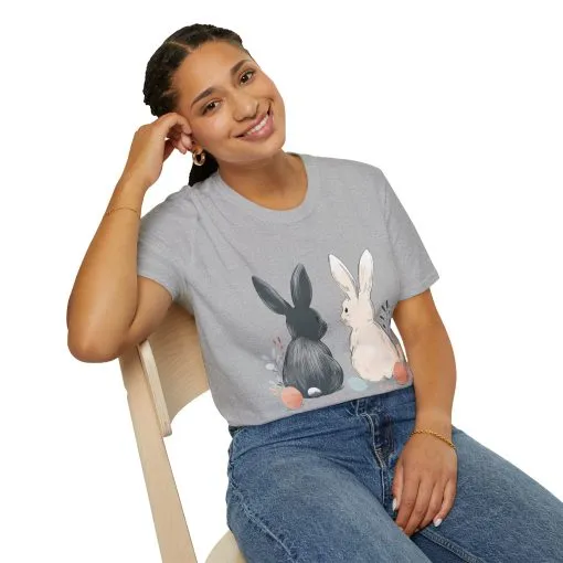 Cute Bunny Love Unisex Softstyle T-Shirt for Easter Celebrations - Image 15