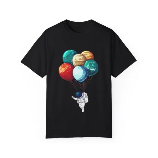 Astronauts and Planets Graphic T-Shirt - Unisex Garment-Dyed Tee - Image 29