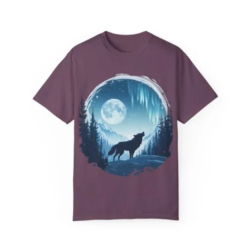 Mystical Wolf Moon T-shirt - Unisex Garment-Dyed Tee for Nature Lovers - Image 25