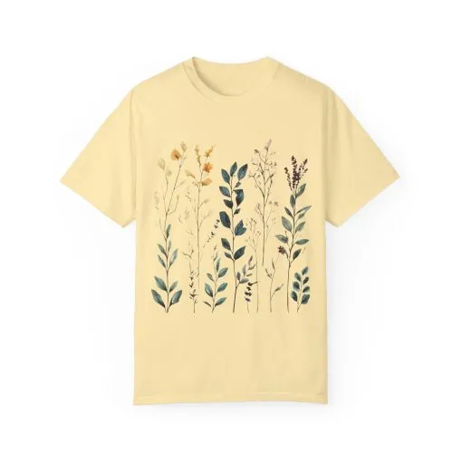 Floral Garden Unisex Garment-Dyed T-Shirt - Nature-Inspired Tee - Image 9