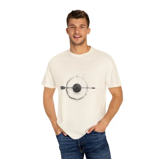 Unisex Garment-Dyed T-shirt with Unique Arrow and Target Design - Perfect for Casual Wear and Gifts - Image 16