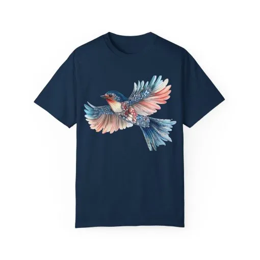 Colorful Bird Art Unisex T-Shirt - Nature-Inspired Garment-Dyed Tee - Image 29