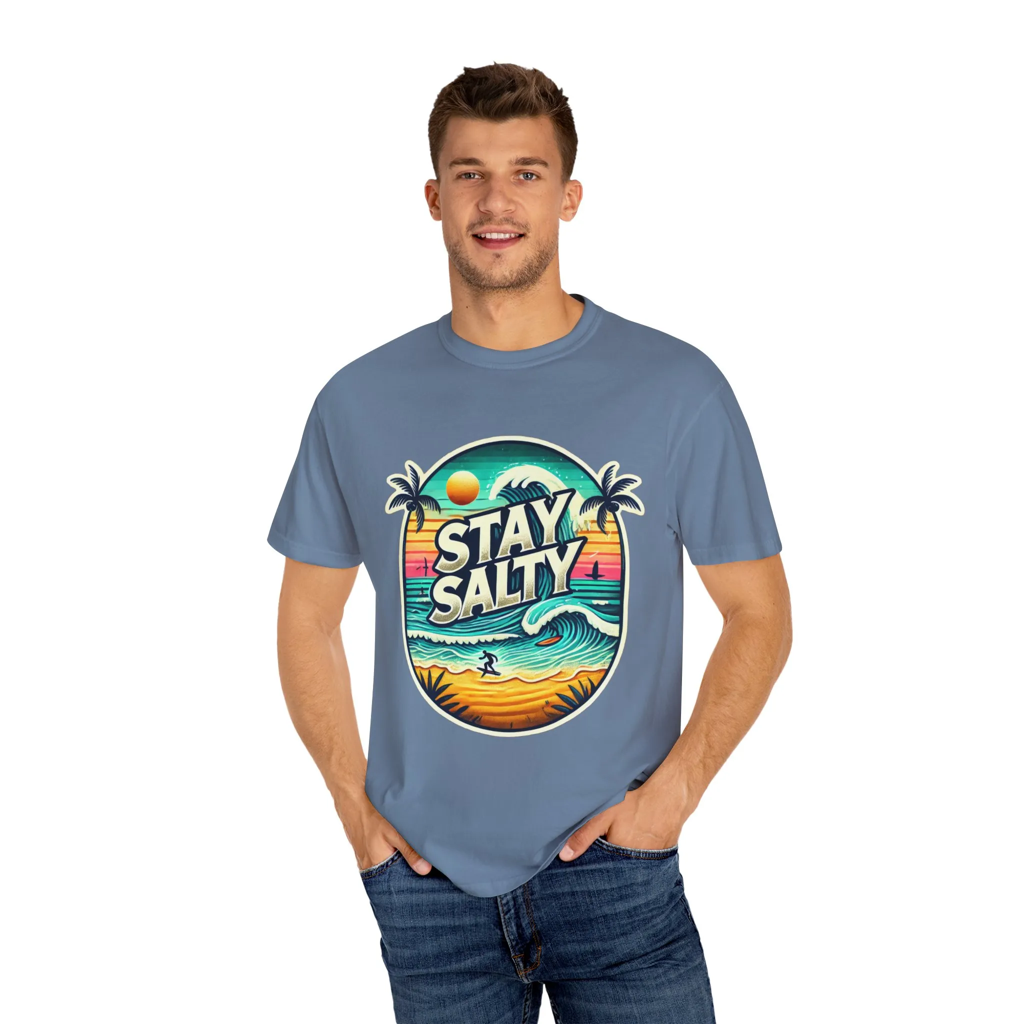 Stay Salty Unisex Garment-Dyed T-Shirt – Perfect for Beach Lovers & Summer Vibes - Image 27