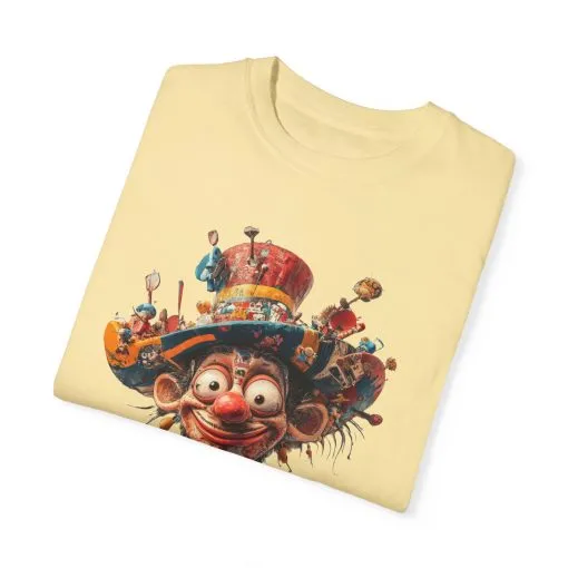 Whimsical Artist Unisex Garment-Dyed T-Shirt - Colorful Character Design - Image 2