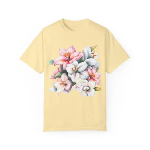 Floral Elegance Unisex Garment-Dyed T-Shirt - Perfect for Spring Celebrations - Image 13