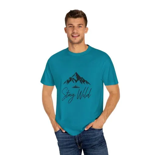 Stay Wild Unisex Garment-Dyed T-Shirt - Adventure & Nature Inspired - Image 35