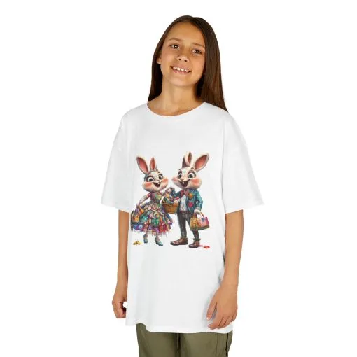 Adorable Bunny Couple Kids Tee - Perfect for Easter Celebrations - Image 6