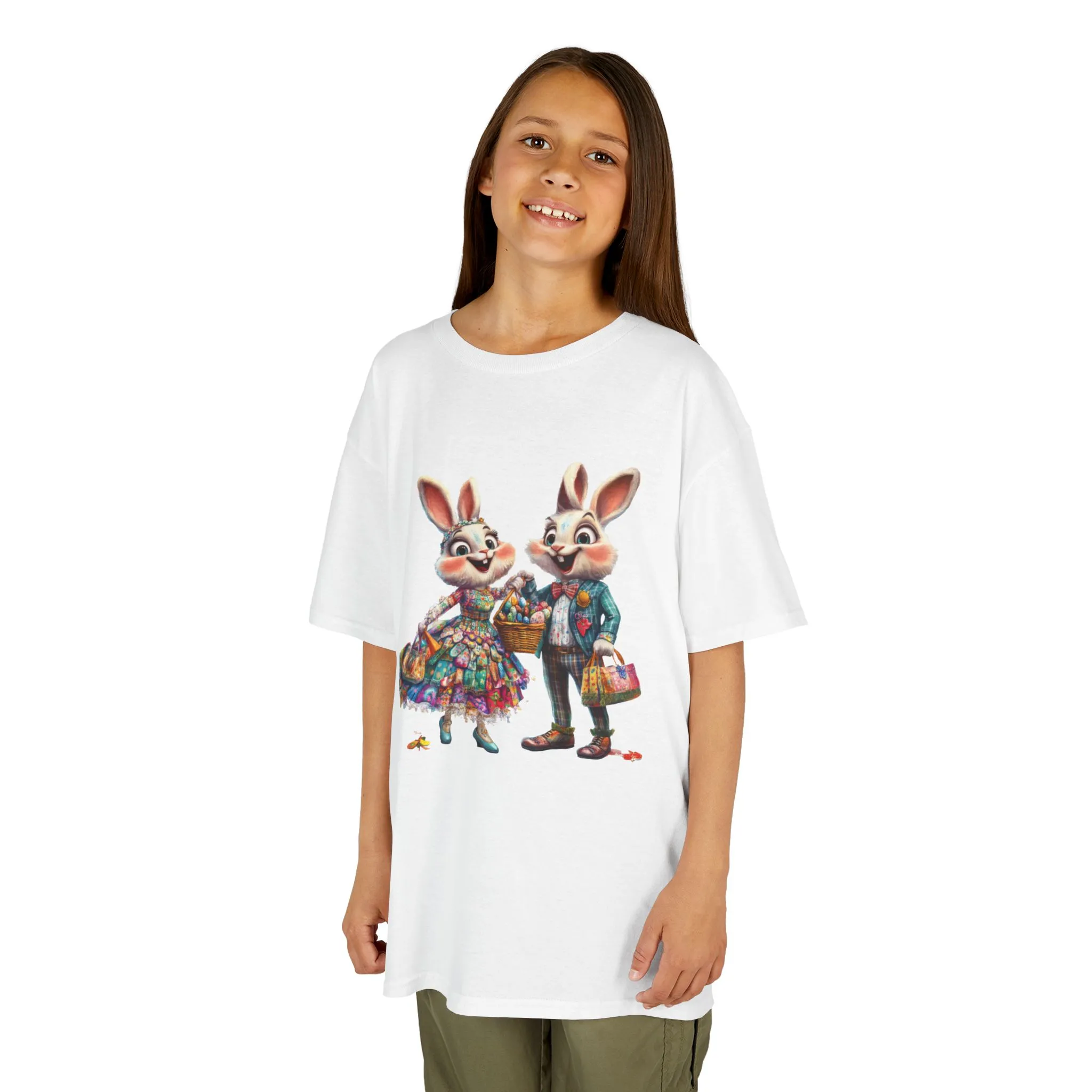 Adorable Bunny Couple Kids Tee - Perfect for Easter Celebrations - Image 6