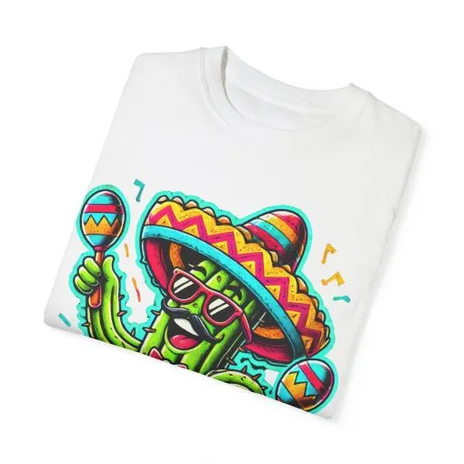 Fiesta Time Cactus T-Shirt - Unisex Garment-Dyed Tee for Celebration Lovers - Image 6