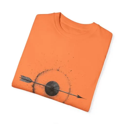 Unisex Garment-Dyed T-shirt with Unique Arrow and Target Design - Perfect for Casual Wear and Gifts - Image 7