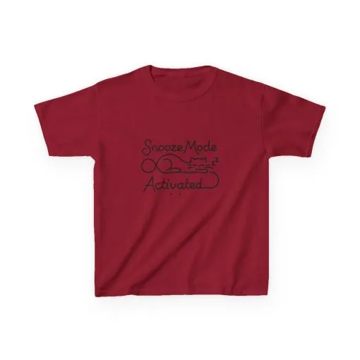 Kids 'Snooze Mode Activated' Heavy Cotton Tee - Fun Sleepy T-Shirt for Boys and Girls - Image 61
