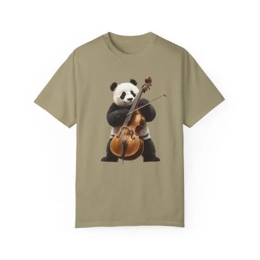 Cute Panda Playing Cello Unisex T-Shirt - Funny Animal Graphic Tee - Image 13