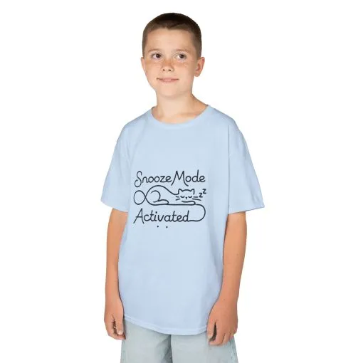 Kids 'Snooze Mode Activated' Heavy Cotton Tee - Fun Sleepy T-Shirt for Boys and Girls - Image 28