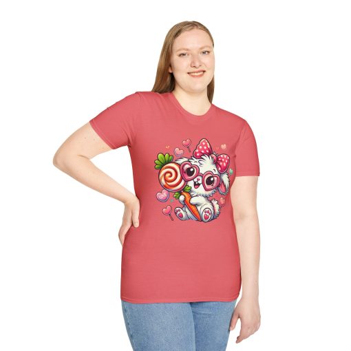 Cute Bunny Love Unisex Softstyle T-Shirt - Perfect for Valentine's Day and Spring Celebrations - Image 14