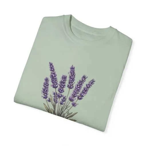 Lavender Bouquet Unisex Garment-Dyed T-Shirt - Nature-Inspired Tee for Relaxation and Everyday Comfort - Image 18