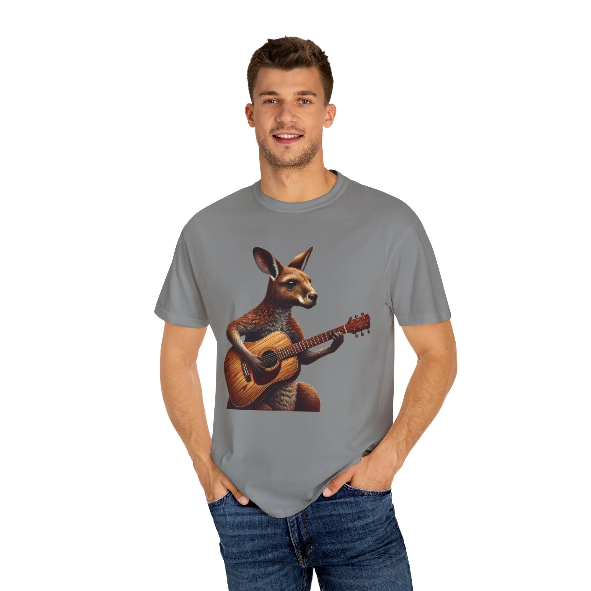 Cool Kangaroo Playing Guitar Unisex T-Shirt - Unique Gift for Music Lovers - Image 35