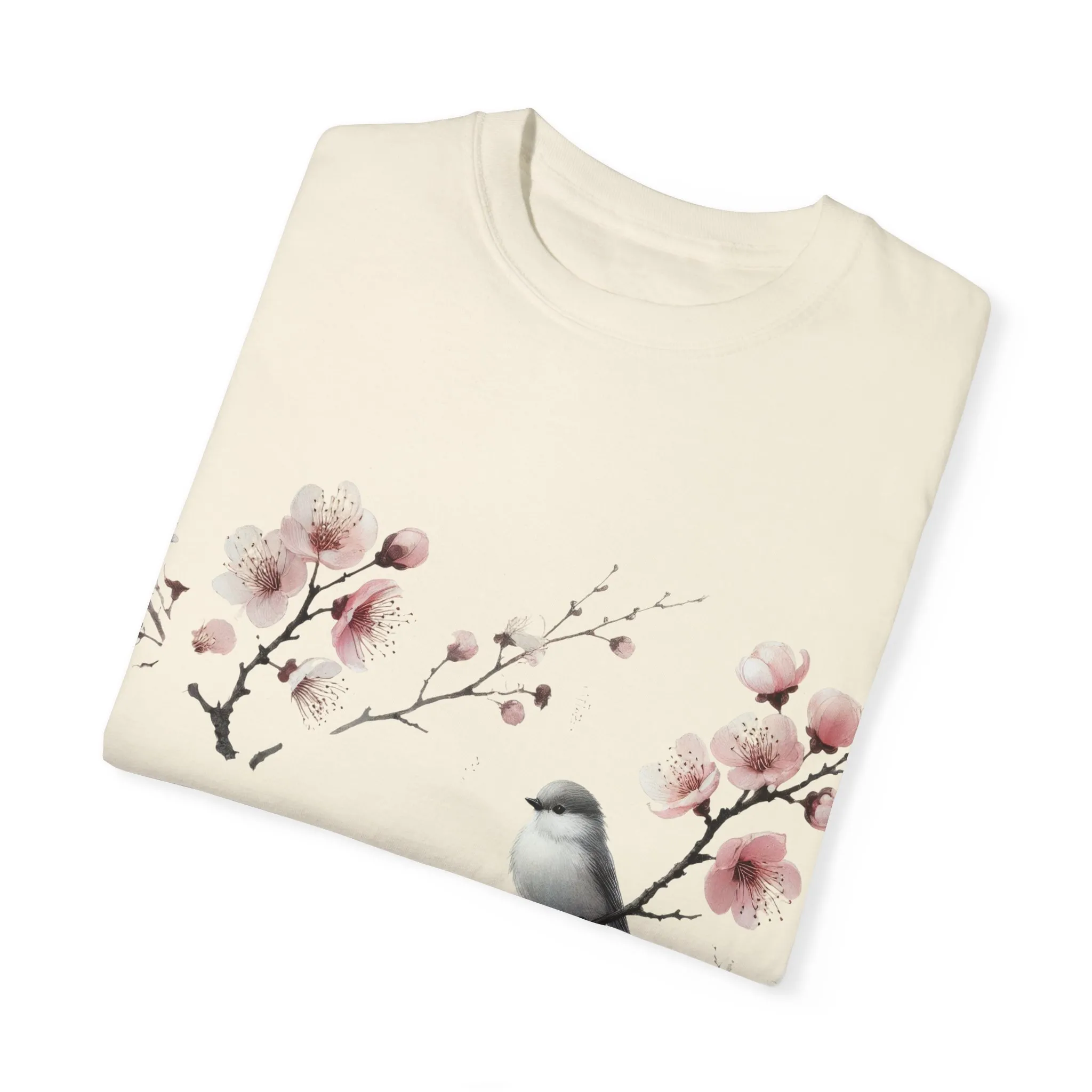 Spring Blossom Unisex T-Shirt - Floral Bird Design - Image 6