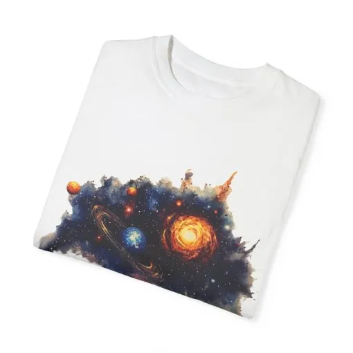Cosmic Adventure Unisex Garment-Dyed T-Shirt - Space-Themed Graphic Tee - Image 6