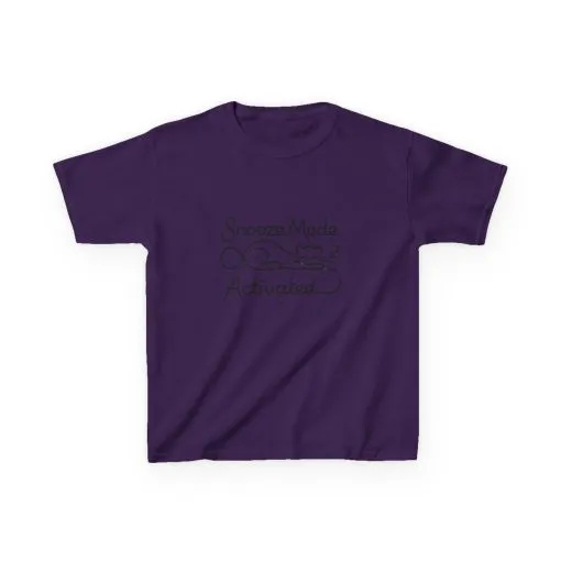 Kids 'Snooze Mode Activated' Heavy Cotton Tee - Fun Sleepy T-Shirt for Boys and Girls - Image 45
