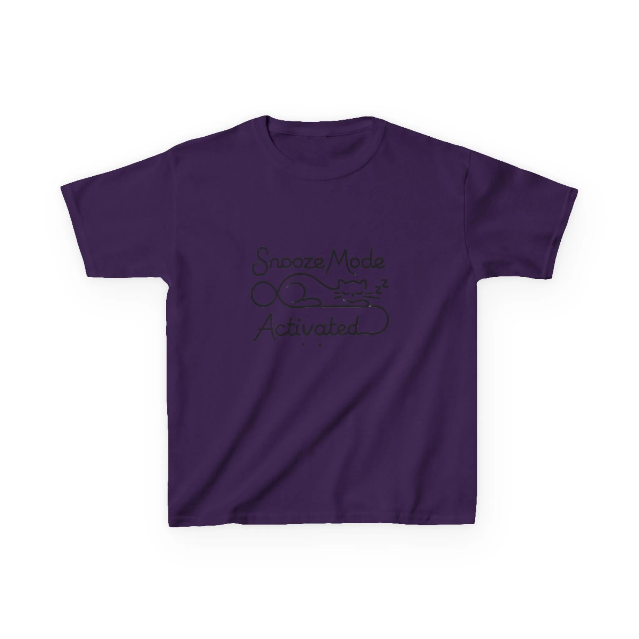 Kids 'Snooze Mode Activated' Heavy Cotton Tee - Fun Sleepy T-Shirt for Boys and Girls - Image 45