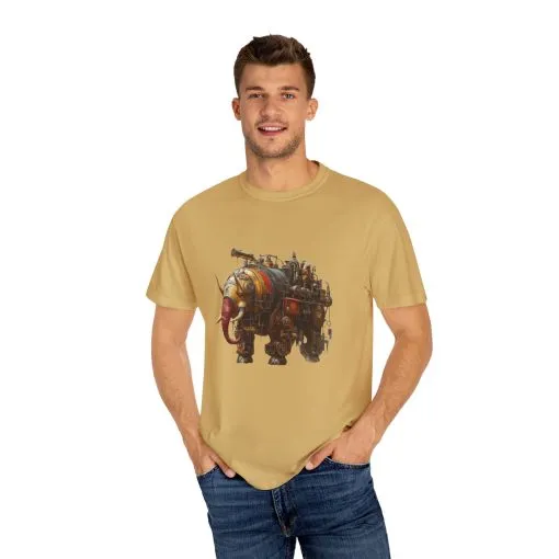 Vintage Steampunk Elephant T-Shirt - Unisex Garment-Dyed Tee - Image 7