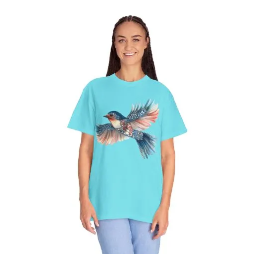 Colorful Bird Art Unisex T-Shirt - Nature-Inspired Garment-Dyed Tee - Image 15