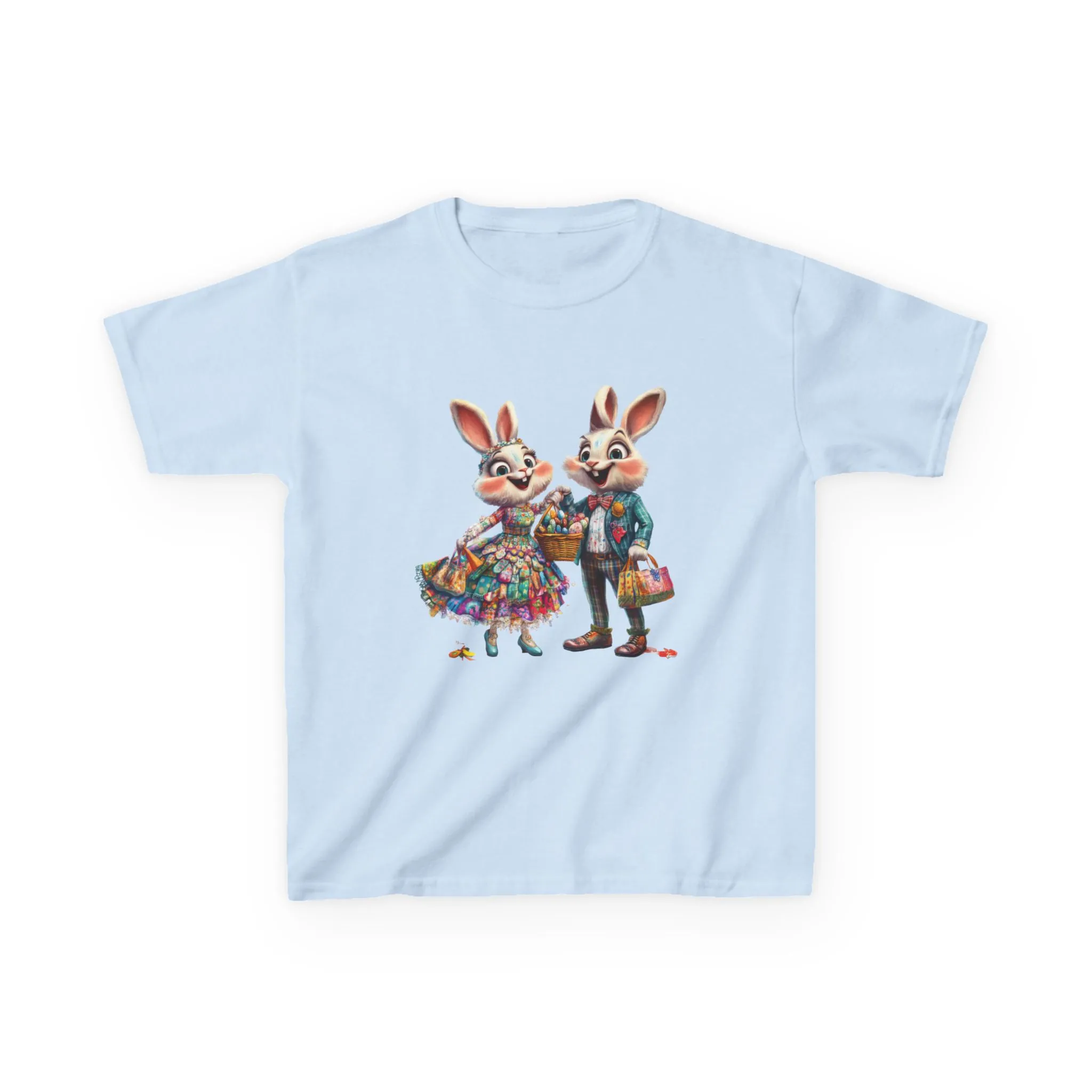 Adorable Bunny Couple Kids Tee - Perfect for Easter Celebrations - Image 2