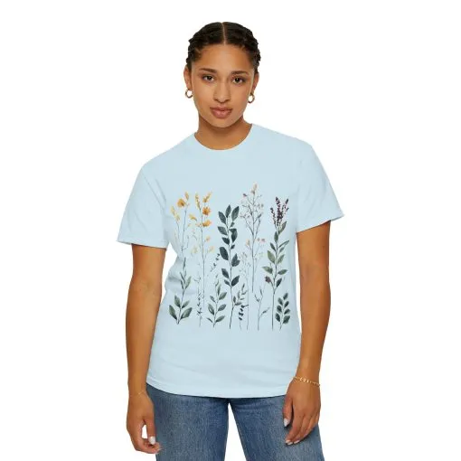 Floral Garden Unisex Garment-Dyed T-Shirt - Nature-Inspired Tee - Image 15