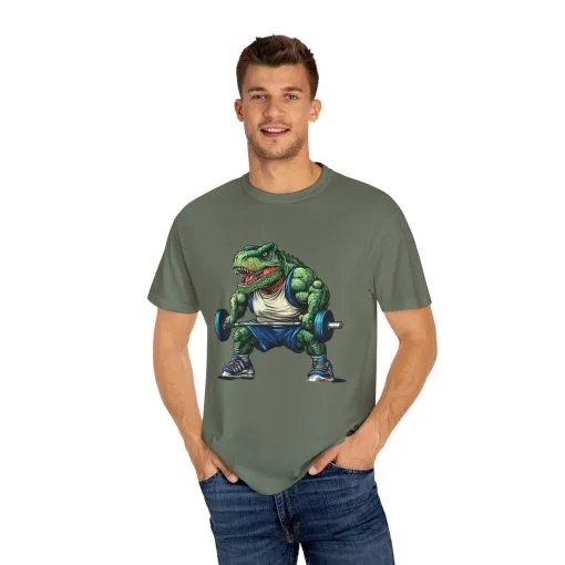 Gym Dinosaur Unisex Garment-Dyed T-Shirt - Fitness Tee for Workout Enthusiasts - Image 16