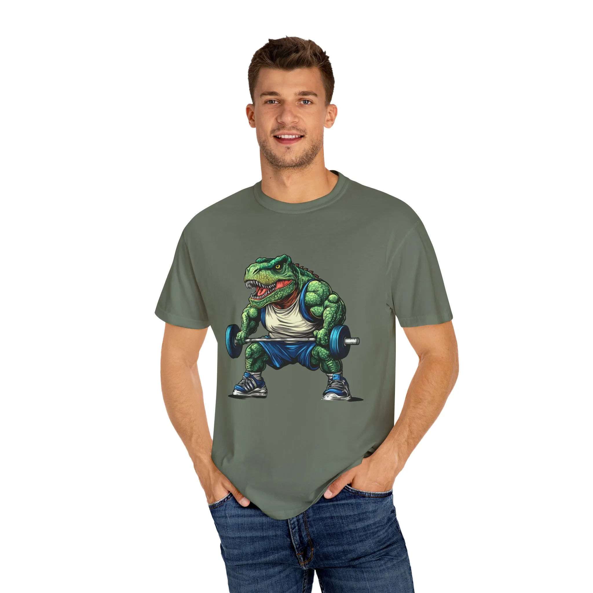 Gym Dinosaur Unisex Garment-Dyed T-Shirt - Fitness Tee for Workout Enthusiasts - Image 16