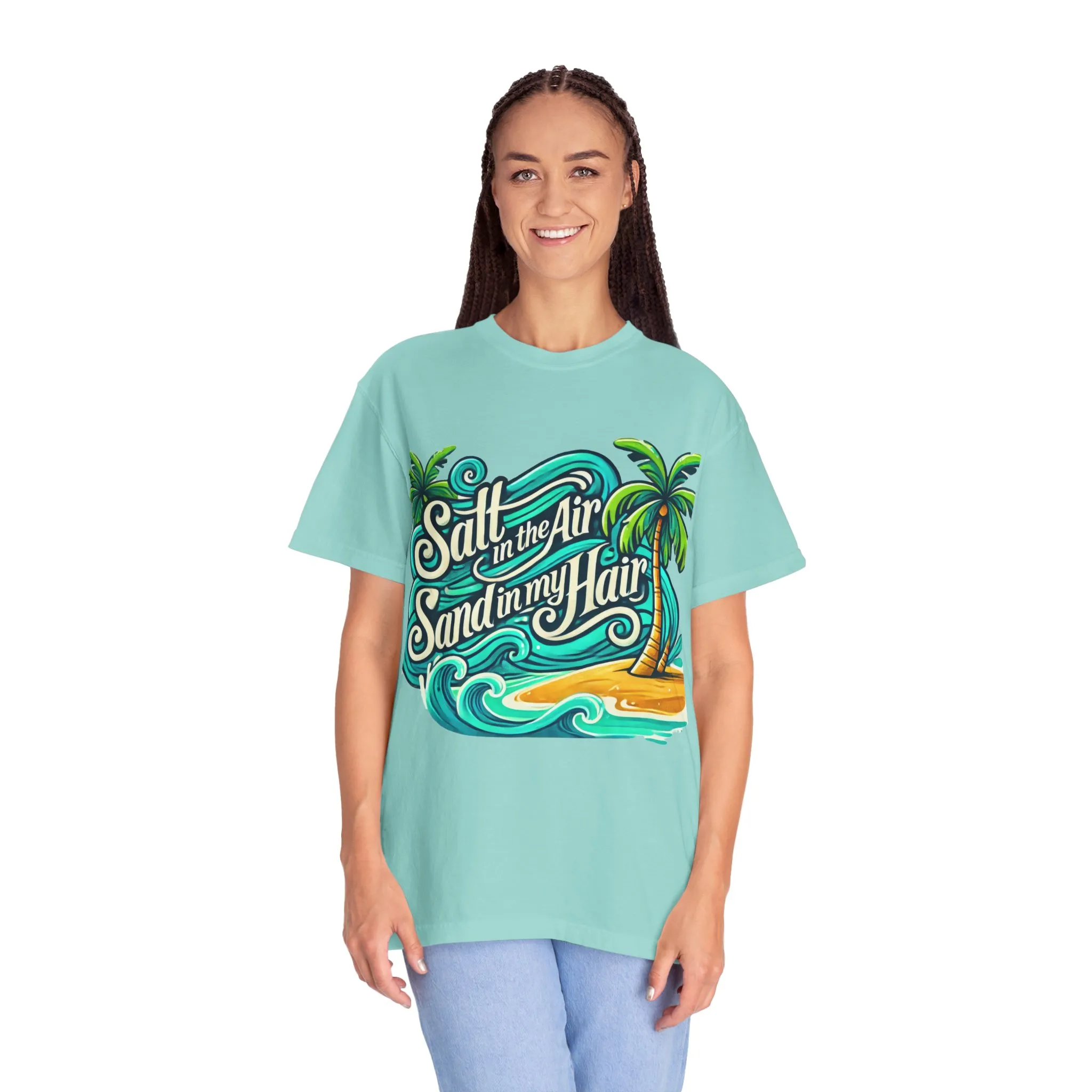 Unisex Garment-Dyed T-Shirt - "Salt in the Air, Sand in my Hair" - Beach Life Vibe - Image 4