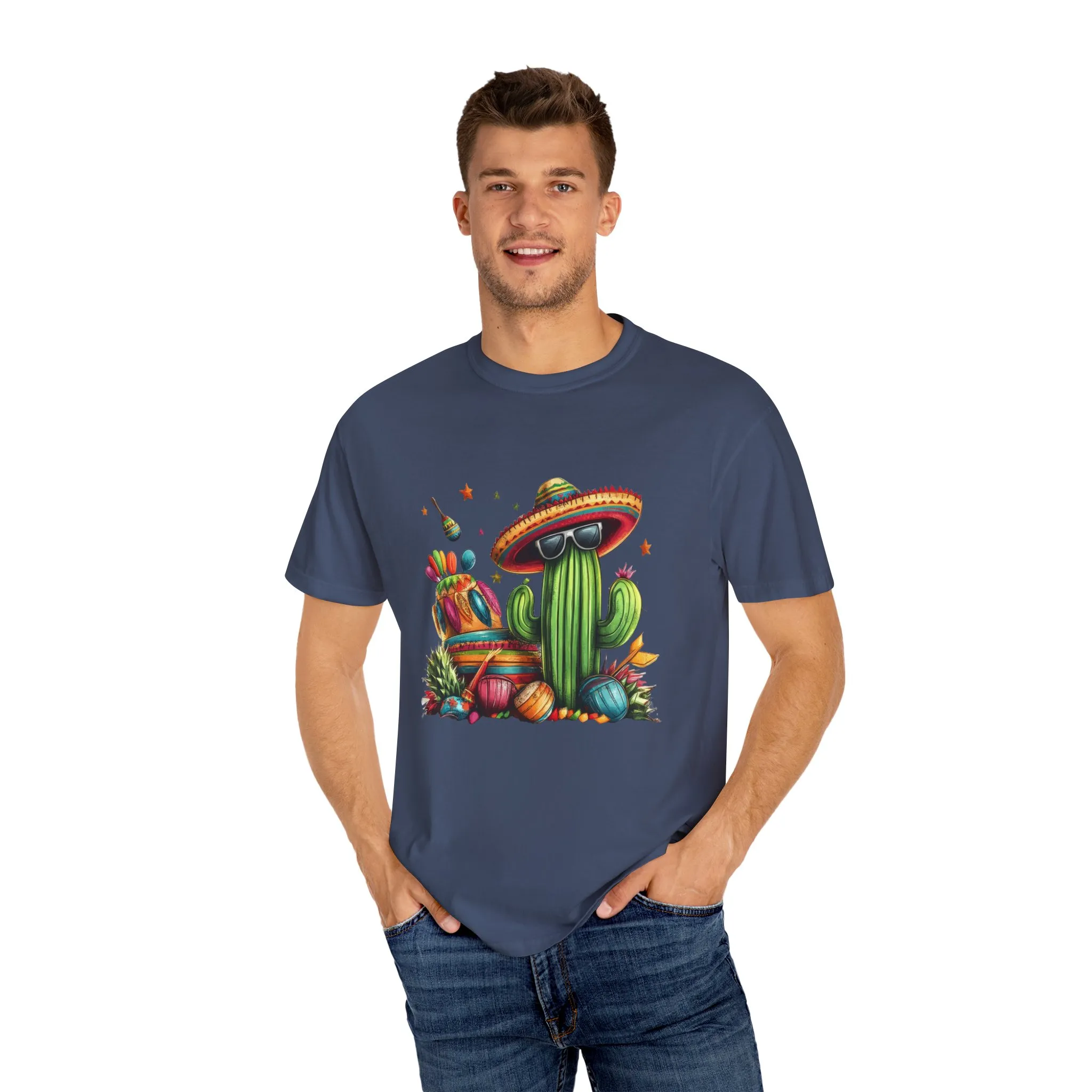 Vibrant Cactus Fiesta T-Shirt - Unisex Garment-Dyed Tee for Summer Celebrations - Image 47