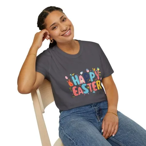 Happy Easter Unisex Softstyle T-Shirt - Vibrant Seasonal Tee for Spring Celebrations - Image 44