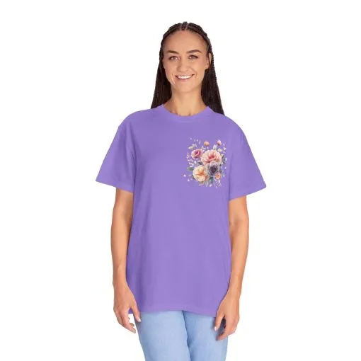 Floral Unisex Garment-Dyed T-shirt - Soft Summer Vibes - Image 31