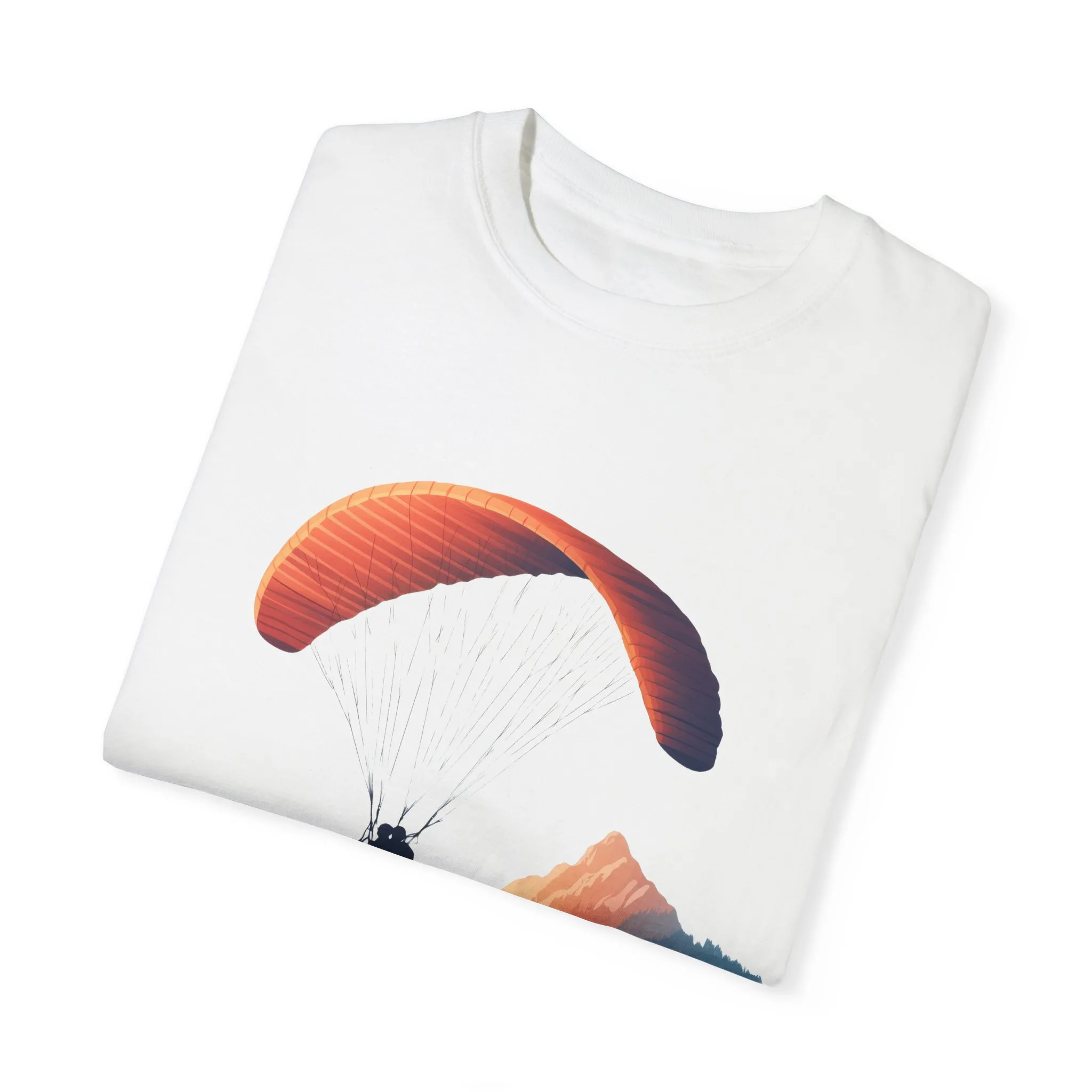 Adventure Awaits Unisex Garment-Dyed T-shirt - Paragliding and Mountain Design - Image 6