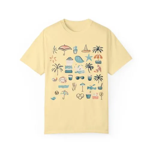 Beach Vibes Unisex Garment-Dyed T-Shirt | Summer Fun Graphic Tee - Image 9