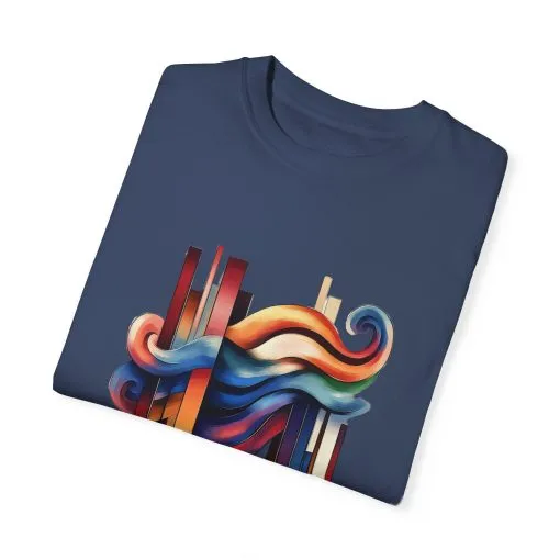 Colorful Abstract Art Unisex Garment-Dyed T-Shirt | Trendy Graphic Tee for Art Lovers - Image 26