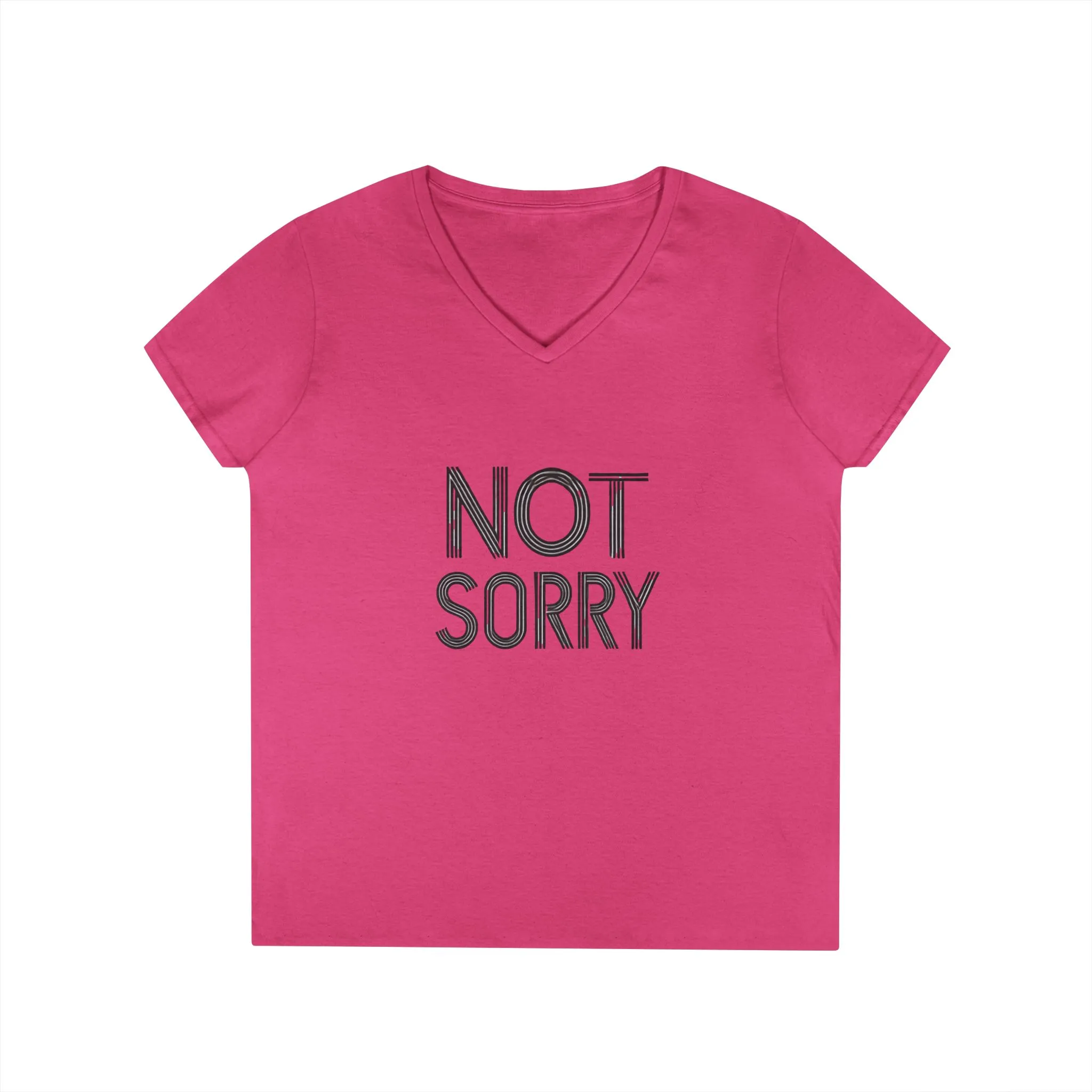 Not Sorry Ladies' V-Neck T-Shirt - Casual Statement Tee for Confident Women - Image 9