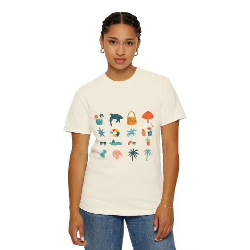 Tropical Vibes Unisex Garment-Dyed T-Shirt | Beach Life Design - Image 8