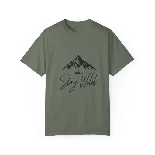 Stay Wild Unisex Garment-Dyed T-Shirt - Adventure & Nature Inspired - Image 25