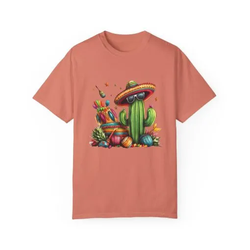 Vibrant Cactus Fiesta T-Shirt - Unisex Garment-Dyed Tee for Summer Celebrations - Image 9