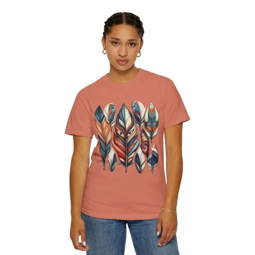 Bohemian Feathers Unisex T-Shirt - Artistic Nature Design - Image 15